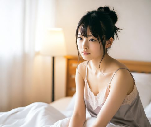 朝ベッドで目覚めた女性